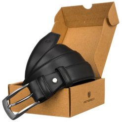 Pasek męski Peterson PU 35 mm PTN 042277-105 BLACK czarny. Czarne paski męskie Peterson, ze skóry ekologicznej, eleganckie. Za 30.00 zł.