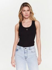 Pinko Top Calcolatore 100807 A0PU Czarny Slim Fit. Czarne topy damskie Pinko, s, bez wzorów, z bawełny, bez kołnierzyka, bez ramiączek. Za 249.99 zł.