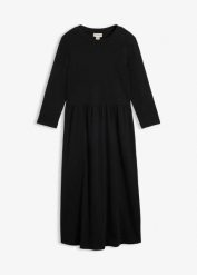Sukienka T-shirtowa z czystej bawełny organicznej. Zielone sukienki damskie bonprix, bez wzorów, z bawełny, bez kołnierzyka, bez ramiączek. Za 129.99 zł.