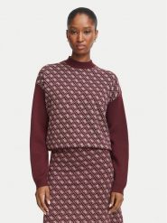 Guess Sweter W5BR23 Z3JD2 Bordowy Regular Fit. Czerwone swetry nierozpinane damskie Guess, s, z aplikacjami, z syntetyku, bez kołnierzyka, bez ramiączek. Za 434.99 zł.