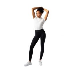 Damskie legginsy jeździeckie z pełną przyczepnością Horze Maia. Czarne legginsy damskie HORZE, bez wzorów, z materiału. Za 215.65 zł.