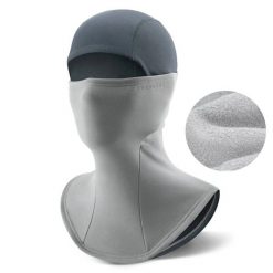 Kominiarka rowerowa, motocyklowa zimowa, komin, maska ROCKBROS. Szare szaliki męskie ROCKBROS, bez wzorów, z elastanu. Za 34.99 zł.