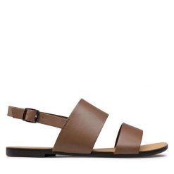 Sandały Vagabond Shoemakers. Brązowe sandały damskie Vagabond Shoemakers, bez wzorów, bez obcasa, na płaskiej podeszwie, bez zapięcia. Za 259.99 zł.