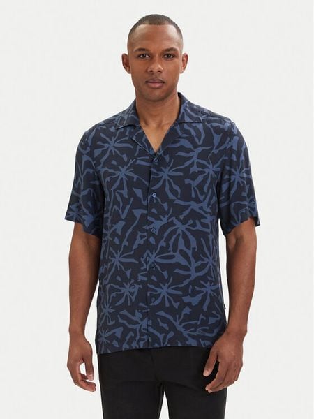 BOSS Koszula Rayer 50559632 Granatowy Regular Fit. Niebieskie koszule męskie Boss, l, bez wzorów, z wiskozy, bez kołnierzyka, bez ramiączek. Za 309.99 zł.