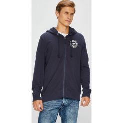 Mustang - Bluza. Niebieskie bluzy męskie Mustang, l, bez wzorów, z bawełny, bez ramiączek, z kapturem. W wyprzedaży za 99.90 zł.