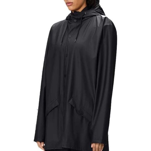 Kurtka RAINS JACKET W3 Czarny. Czarne kurtki męskie Rains, s, bez wzorów, z materiału, z kapturem. Za 215.99 zł.