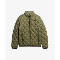Kurtka pikowana w romby Superdry Fuji Lite. Zielone kurtki męskie Superdry, s, bez wzorów, z materiału, eleganckie, bez kaptura. Za 436.20 zł.