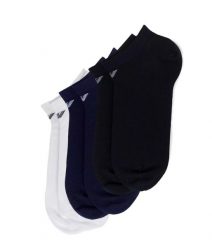 Skarpety stopki Emporio Armani Calza 3-Pack. Białe skarpety męskie Emporio Armani Connected, bez wzorów, z bawełny. Za 79.00 zł.