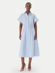 JOOP! Sukienka koszulowa Donika 30101379 Błękitny Regular Fit. Niebieskie sukienki damskie JOOP!, bez wzorów, z bawełny, bez kołnierzyka, bez ramiączek, koszulowe. Za 1,049.00 zł.