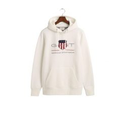 Bluza z kapturem Gant Archive Shield. Białe bluzy męskie GANT, bez wzorów, z kapturem, na fitness i siłownię. Za 424.40 zł.