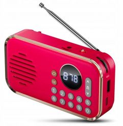 MINI GŁOŚNIK PRZENOŚNY BEZPRZEWODOWY BLUETOOTH RADIO FM USB AUX CZERWONY. Czerwone głośniki przenośne AMT. Za 136.15 zł.