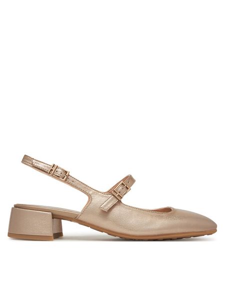 Hispanitas Czółenka Oporto HV253818 Złoty. Żółte czółenka damskie Hispanitas, bez wzorów, ze skóry, bez obcasa, bez zapięcia. Za 319.99 zł.