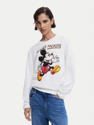 Desigual Bluza Avery Mickey 25SWSK45 Écru Regular Fit. Bluzy damskie Desigual, m, bez wzorów, z bawełny, bez ramiączek, bez kaptura. Za 239.99 zł.