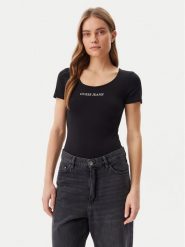 Guess Jeans Body W5GP25 J1314 Czarny Slim Fit. Czarne body Guess Jeans, z aplikacjami, z bawełny. Za 119.99 zł.