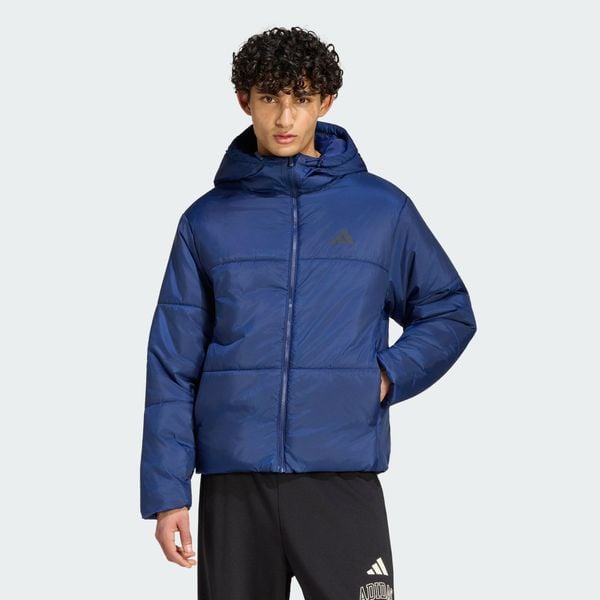 Puchowa ocieplana kurtka Essentials Highloft. Czarne kurtki męskie Adidas, m, bez wzorów, z materiału, klasyczne, bez kaptura. Za 479.00 zł.