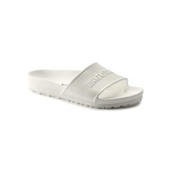 Klapki damskie Birkenstock Barbados. Białe klapki damskie Birkenstock, bez wzorów, sportowe, bez obcasa, bez zapięcia. Za 119.00 zł.