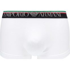 Emporio Armani Bokserki Biały. Białe bokserki męskie Emporio Armani, bez wzorów, z bawełny. Za 128.95 zł.