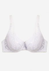 Biały Biustonosz z Usztywnionymi Miseczkami Full Cup Ozdobiony Koronką Elavi. Białe biustonosze Renee, bez wzorów, z koronki. Za 19.99 zł.