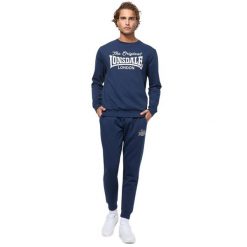 Klasyczna bluza z okrągłym dekoltem Lonsdale Burghead. Niebieskie bluzy męskie Lonsdale, m, bez wzorów, klasyczne, bez ramiączek, bez kaptura. Za 195.50 zł.