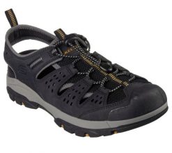 Sandały męskie Skechers Tresmen Menard. Czarne sandały męskie Skechers, bez wzorów, z materiału, bez zapięcia. Za 490.00 zł.