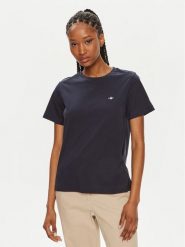 Gant T-Shirt Shield 4200200 Granatowy Regular Fit. Niebieskie t-shirty damskie GANT, xs, bez wzorów, z bawełny, bez kołnierzyka, bez ramiączek. Za 159.99 zł.
