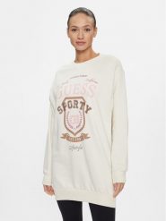 Guess Bluza Graphic V4RQ11 K68I0 Écru Regular Fit. Bluzy damskie Guess, xs, z aplikacjami, z bawełny, bez ramiączek, bez kaptura. Za 199.99 zł.