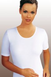 Emili Koszulka Damska Nina Plus Biały r. 2XL. Białe bluzki damskie Emili, xl, bez wzorów, bez kołnierzyka, bez ramiączek. Za 19.86 zł.
