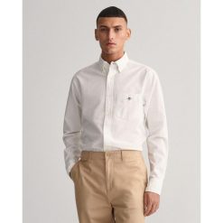 Koszula Gant Classic Oxford. Białe koszule męskie GANT, xl, z aplikacjami, z bawełny, biznesowe, bez kołnierzyka, bez ramiączek. Za 397.00 zł.