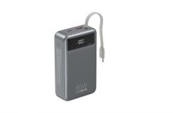 GEMBIRD POWERBANK Z SZYBKIM ŁADOWANIEM 65 W I ZINTEGROWANYMI KABLAMI 20000 MAH, CZARNY. Czarne powerbanki Gembird. Za 149.99 zł.
