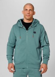 Bluza męska Pitbull rozpinana z kapturem Explorer. Zielone bluzy męskie PITBULL, m, bez wzorów, z kapturem, na fitness i siłownię. W wyprzedaży za 159.00 zł.