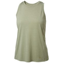 Damski tank top Helly Hansen Sval. Zielone topy damskie Helly Hansen, bez wzorów, z materiału, bez kołnierzyka, bez ramiączek. Za 177.00 zł.