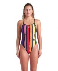 Strój Kąpielowy Arena Painters Stripe Swimsuit. Czarne stroje kąpielowe damskie ARENA, bez wzorów, z materiału. Za 229.99 zł.