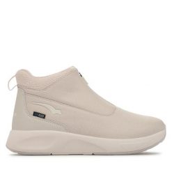 Botki Bagheera. Białe botki damskie Bagheera, bez wzorów, bez obcasa, na płaskiej podeszwie, bez zapięcia. Za 379.99 zł.