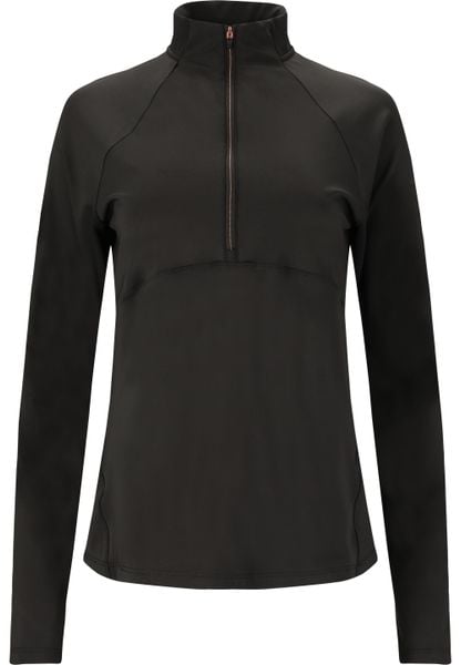 Bluza midlayer damska Endurance Lucile. Czarne bluzy damskie Endurance, bez wzorów, z elastanu, bez ramiączek, bez kaptura. Za 179.99 zł.
