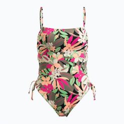 Strój kąpielowy jednoczęściowy damski ROXY Printed Beach Classics Lace UP. Brązowe stroje kąpielowe damskie Roxy, s, bez wzorów, z elastanu. Za 269.99 zł.