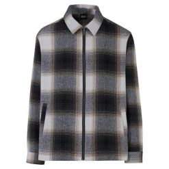 Męska Kurtka Koszulowa Zapinana Na Zamek. Białe kurtki męskie Urban Classics, m, bez wzorów, sportowe, bez kaptura. Za 221.99 zł.