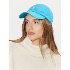 Czapka z daszkiem Polo Ralph Lauren. Niebieskie czapki damskie Polo Ralph Lauren, bez wzorów. Za 212.99 zł.