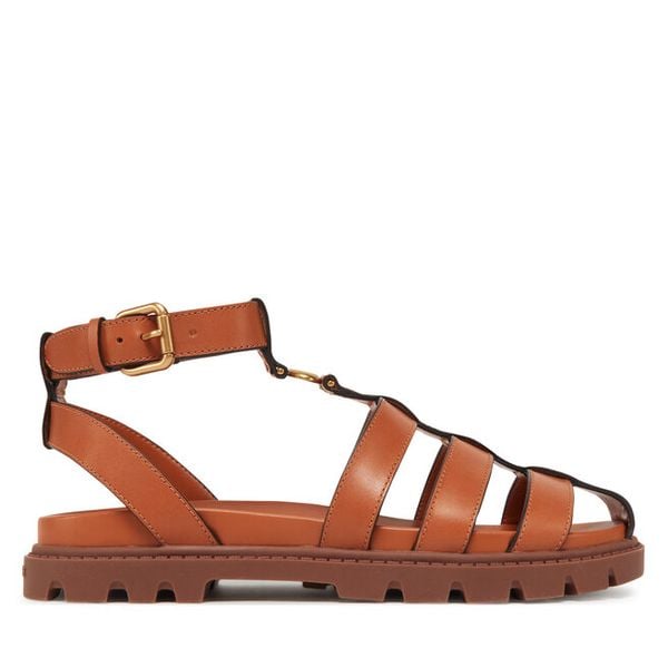 Sandały Coach. Brązowe sandały damskie Coach, bez wzorów, bez obcasa, na płaskiej podeszwie, bez zapięcia. Za 1,119.00 zł.