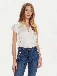 Motivi Bluzka 2733W000636N Biały Regular Fit. Białe bluzki damskie Motivi, bez wzorów, z wiskozy, bez kołnierzyka, bez ramiączek. Za 149.99 zł.
