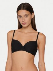 Tommy Hilfiger Biustonosz z fiszbiną UW0UW06529 Czarny. Czarne biustonosze Tommy Hilfiger, bez wzorów. Za 199.99 zł.