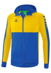 Kurtka treningowa z kapturem Erima Six Wings. Niebieskie kurtki sportowe męskie Erima, s, bez wzorów, z bawełny, z kapturem, na fitness i siłownię. Za 252.50 zł.