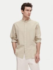 Selected Homme Koszula New Linen 16079054 Beżowy Regular Fit. Brązowe koszule męskie Selected Homme, m, bez wzorów, z bawełny, bez kołnierzyka, bez ramiączek. Za 129.99 zł.