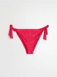 Dół od bikini wiązany po bokach - różowy. Czerwone stroje kąpielowe damskie Sinsay, l, bez wzorów. Za 15.99 zł.