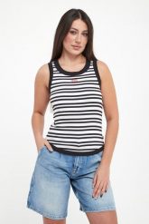 Top damski prążkowany Tiani JOOP! JEANS. Topy damskie JOOP! Jeans, l, bez wzorów, z jeansu, bez kołnierzyka, bez ramiączek. Za 269.00 zł.