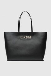 JUST CAVALLI Czarna shopperka Range Metal Lettering. Czarne shopperki damskie Just Cavalli, bez wzorów, bez dodatków. W wyprzedaży za 499.99 zł.