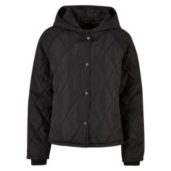 Damska kurtka oversize z kapturem Urban Classics Diamond. Czarne kurtki sportowe damskie Urban Classics, m, bez wzorów, z materiału, bez ramiączek, z kapturem. Za 235.55 zł.