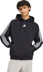 Adidas Bluza męska Essentials 3-Stripes Fleece Hoodie czarna KY6602 M. Czarne bluzy męskie Adidas, m, bez wzorów, bez ramiączek, bez kaptura. Za 279.71 zł.