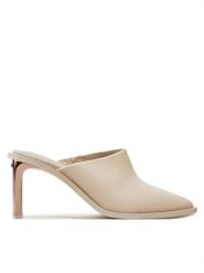 Calvin Klein Klapki Heel Mule Pump 70 LTH HW0HW02091 Écru. Klapki damskie Calvin Klein, bez wzorów, ze skóry, bez obcasa, bez zapięcia. Za 519.99 zł.