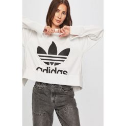 Adidas Originals - Bluza. Białe bluzy damskie adidas Originals, bez wzorów, z bawełny, bez ramiączek, bez kaptura. Za 229.90 zł.