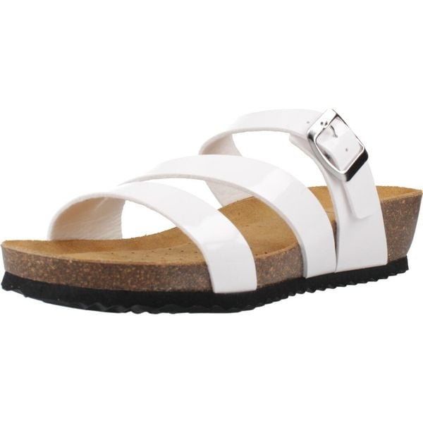 Sandały GEOX D NEW STHELLAE Biały. Białe sandały damskie Geox, bez wzorów, z syntetyku, bez obcasa, bez zapięcia. Za 175.99 zł.